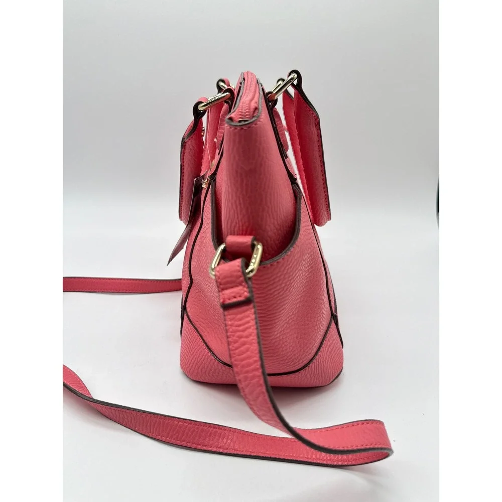 Tignanello Royce Satchel Womens‎ Medium Grapefruit Pink New Pebbled Leather Bag